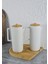 Mitra Porselen Yağlık Seti - Bambu Stantlı Yağdanlık Takımı - 2X600 ml 1