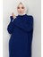 Ispanyol Kol Triko Elbise Lacivert HM2523 4
