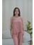 Toz Pembe Askılı Alt Uzun Kadın Pijama Takımı 3