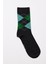 Erkek Ekose Desenli Soket Çorap Gri Melanj- Yeşil 1