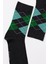 Erkek Ekose Desenli Soket Çorap Gri Melanj- Yeşil 2