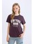Kadın Kısa Kol T-Shirt D9602AX/PR38 D.purple 1