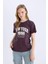Kadın Kısa Kol T-Shirt D9602AX/PR38 D.purple 3