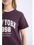Kadın Kısa Kol T-Shirt D9602AX/PR38 D.purple 2