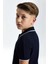 Fermuar Detaylı Lacivert Merserize Pamuk Çocuk Triko Polo 4