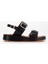 Kadın Hakiki Deri Tokalı Yüksek Taban Sandalet - Siyah 3