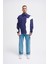 Erkek Distressed Stitch And Embroidered Polo Lacivert Ekru Sweatshirt 1