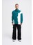 Erkek Distressed Stitch And Embroidered Polo Petrol Yeşili Ekru Sweatshirt 1