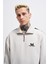 Erkek Stripe Hihg Neck Gri Sweatshirt 3