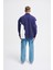 Erkek Distressed Stitch And Embroidered Polo Lacivert Ekru Sweatshirt 3