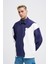 Erkek Distressed Stitch And Embroidered Polo Lacivert Ekru Sweatshirt 5