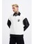 Erkek Contrast And Piped Polo Ekru Black Sweatshirt 1