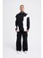 Erkek Distressed Stitch And Embroidered Polo Siyah Ekru Sweatshirt 1