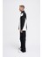 Erkek Distressed Stitch And Embroidered Polo Siyah Ekru Sweatshirt 2