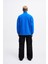 Erkek High Neck Printed Sweatshirt Soft Blue 5