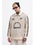 Erkek Printed And Zip Polo Sweatshirt Soft Beıge 1