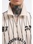 Erkek Printed And Zip Polo Sweatshirt Soft Beıge 2