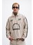 Erkek Printed And Zip Polo Sweatshirt Soft Beıge 3