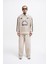 Erkek Printed And Zip Polo Sweatshirt Soft Beıge 4