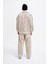 Erkek Printed And Zip Polo Sweatshirt Soft Beıge 5