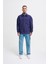 Erkek Distressed Stitch Polo Lacivert Sweatshirt 4