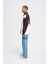 Erkek Distressed Stitch And Embroidered Polo Kahve Ekru Sweatshirt 2