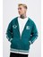 Erkek M Star Logo Petrol Yeşili Zip Jacket 4