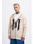 Erkek M Logo Açık Bej Zip Jacket 4