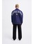 Erkek Felt Badge Zip Polo Lacivert Sweatshirt 5