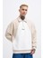 Erkek Embroidered Detailed Polo Ekru Sweatshirt-Soft Beıge 1