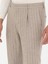 Erkek Bej Slim Fit Yün Kaşmir Karışımlı Çizgili Kumaş Pantolon 50272619-VR011 6