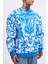 Erkek Skull Baskılı Oversize Saks Sweatshirt 2