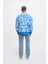 Erkek Skull Baskılı Oversize Saks Sweatshirt 5