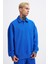 Erkek Basic Diagonal Polo Sweatshirt Soft Blue 1