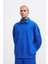Erkek Basic Diagonal Polo Sweatshirt Soft Blue 2