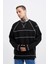 Erkek Dikiş Detay Oversize Siyah Sweatshirt 1