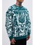 Erkek Skull Baskılı Oversize Yeşil Sweatshirt 2