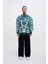 Erkek Skull Baskılı Oversize Yeşil Sweatshirt 3