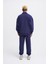 Erkek Basic Diagonal Polo Lacivert Sweatshirt 5