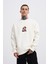 Erkek Oversize Holiness Basic Ekru Sweatshirt 4