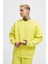 Erkek Basic Bisiklet Yaka Oversize Neon Sarı Sweatshirt 1