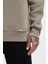 Erkek Oversize Basic Sweatshirt Khakı 4