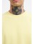 Erkek Yıkamalı Oversize Sarı Sweatshirt 2