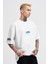 Erkek Born Again Eye Yıkamalı Oversize Gri Spotted Tişört 1