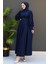 Ip Kuşaklı Elbise Lacivert 4