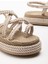 Bless Kadın Bej Günlük Rahat Taban Hasır Sandalet Terlik 4