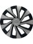 Renault Clio Symbol Megane 15" Inç Uyumlu 4 Adet 1 Takım Gri Siyah Jant Kapağı 3