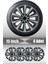 Seat Leon Toledo Altea 15" Inç Uyumlu 4 Adet 1 Takım Gri Siyah Jant Kapağı 1