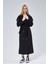 Kadın Oversize Astarlı Uzun Trençkot 2