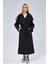 Kadın Oversize Astarlı Uzun Trençkot 8